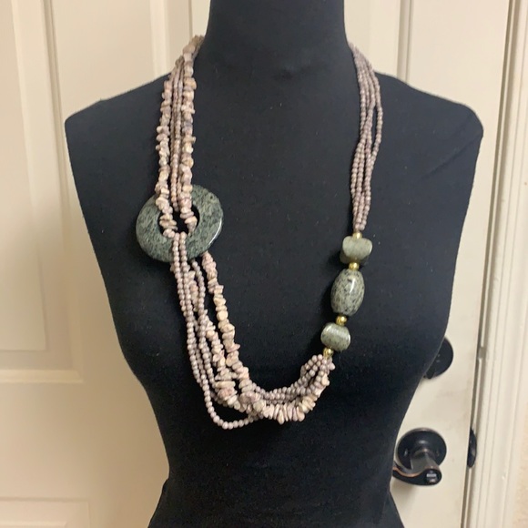 Jewelry - Handmade beaded and stone necklace